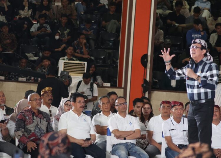 Sambutan Menteri Hukum dan HAM Yasonna Laoly di Gedung Samantha Krida Universitas Brawijaya.