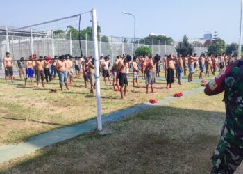 WBP Lapas Pemuda Madiun kembali Ikuti Senam Jasmani Bersama TNI