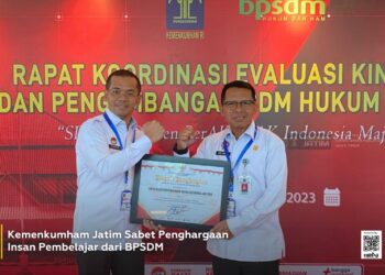 Kemenkumham Jatim Sabet Penghargaan Insan Pembelajar dari BPSDM