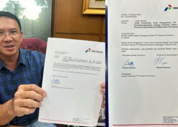 Basuki Tjahaja Purnama alias Ahok resmi mengundurkan diri dari posisinya sebagai komisaris utama PT Pertamina