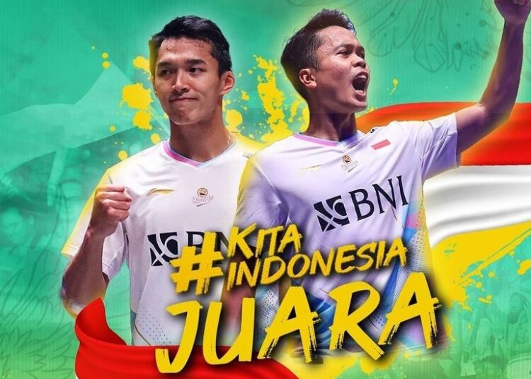 Anthony Sinisuka Ginting Melawan Jonatan Christie dalam Final All England 2024