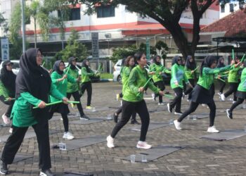 Pererat Silaturahmi DWP Lapas Pemuda Madiun Gelar Senam Sehat