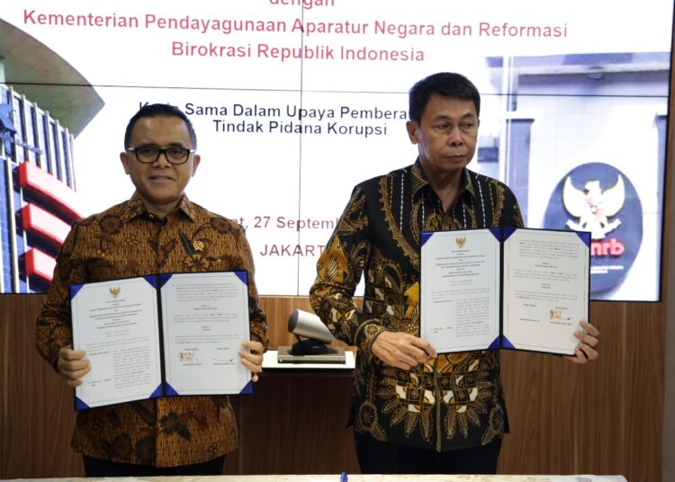 Perkuat Upaya Pemberantasan Korupsi dengan Sistem Digital, Menteri PANRB dan Ketua KPK Tandatangani MoU