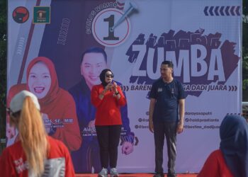 Meriahkan Kampanye Sehat, Pasangan Dadi Juara Gelar Zumba dan Kampanye Go Green di Rejomulyo