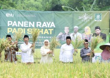 Khofifah Dukung Program Makan Siang Bergizi Lewat Panen Padi Organik