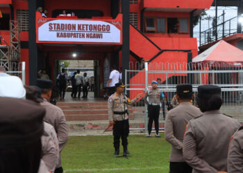 Polres Ngawi Terjunkan 336 Personel untuk Amankan Pertandingan Liga 4 Kapal Api