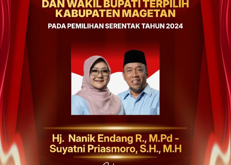 Nanik Endang Rusminiarti Ditetapkan KPU Sebagai Bupati Terpilih Magetan
