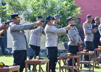 130 Personel Polres Madiun Kota Ikuti Latihan Menembak, Tingkatkan Kesiapsiagaan