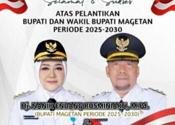 Bupati dan Wakil Bupati Magetan Resmi Dilantik, Siap Emban Amanah Lima Tahun ke Depan