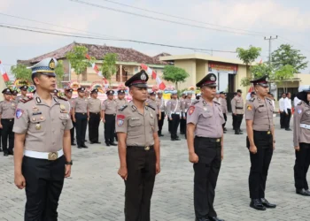 Menjelang HUT ke-79 Bhayangkara, 65 Anggota Polres Sukoharjo Naik Pangkat