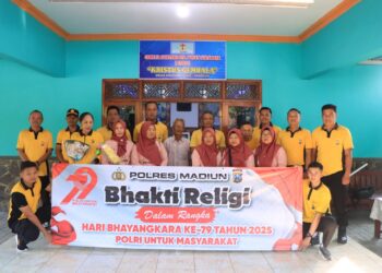 Sambut Hari Bhayangkara ke-79, Polres Madiun Gelar Bhakti Religi Serentak di Rumah Ibadah