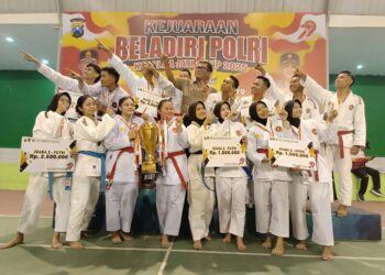 Polres Madiun Kota Sabet Juara 1 Kejuaraan Beladiri Piala Kapolda Jatim 2025