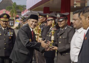 Peringati HUT Bhayangkara ke-79, Bupati dan Forkopimda Hadiri Upacara Bersama Polres Wonogiri