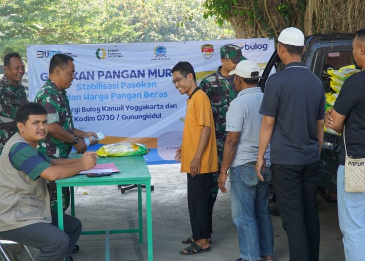 Stabilkan Harga Pangan, Kodim 0730 Bersama Bulog Gelar Gerakan Pangan Murah