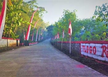 Dusun Tlogo Berselimut Merah Putih, Warga Guyub Sambut HUT ke-80 RI