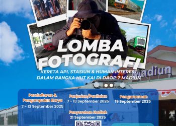 HUT ke-80, KAI Daop 7 Madiun Gelar Lomba Fotografi Bertema Perjalanan dan Kehidupan