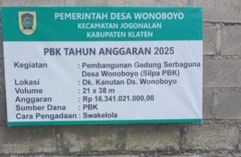 Viral Gedung Serbaguna di Klaten Bertembok Batako, Papan Proyek Tulis Anggaran Rp16 Miliar