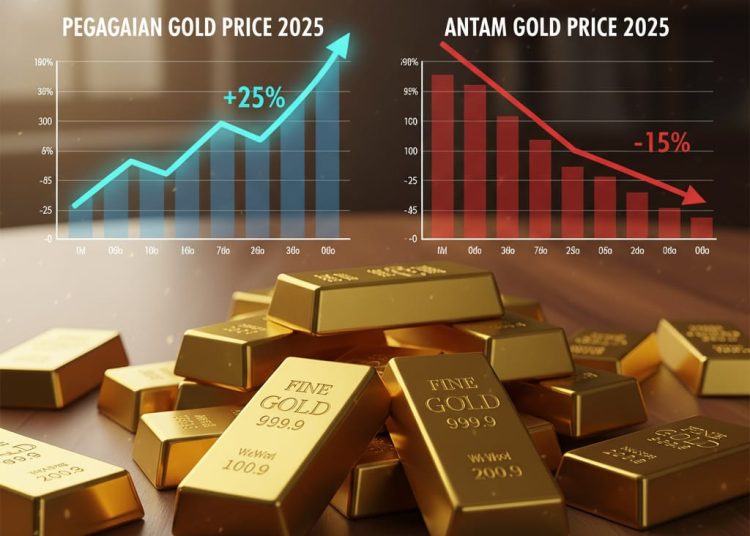 Harga Emas Antam Turun Tipis, Pegadaian Justru Kompak Naik