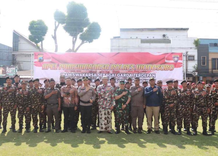 Ratusan Peserta Ikuti Apel PAM Swakarsa di Polres Wonosobo