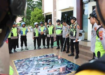 Antisipasi Unjuk Rasa Anarkis, Polres Wonogiri Latih Pengamanan Markas