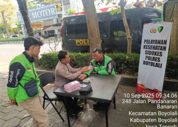 Polres Boyolali Peduli Kesehatan Mitra Ojol dengan Layanan Gratis