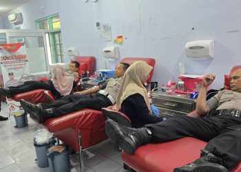 Rayakan HUT ke-74, Humas Polri Gelar Donor Darah di Madiun Kota