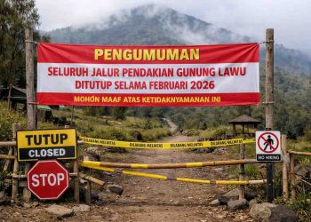 Seluruh Jalur Pendakian Gunung Lawu Ditutup Selama Februari 2026