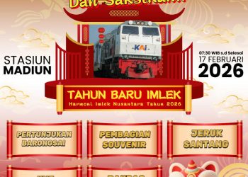 KAI Daop 7 Madiun Rayakan Imlek 2577 dengan Sapa Pelanggan