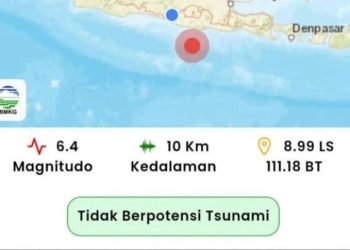 Gempa Magnitudo 6,4 Guncang Tenggara Pacitan, BMKG Pastikan Tidak Berpotensi Tsunami