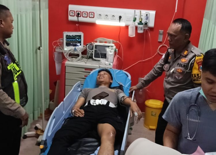 Kecelakaan Lalu Lintas di Simpang Patung Pendekar Madiun, Polisi Terluka Terlindas Bus