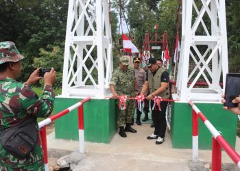 Jembatan Gantung Garuda Dibangun Kodim Ngawi, Permudah Akses Warga Mendiro-Cempoko