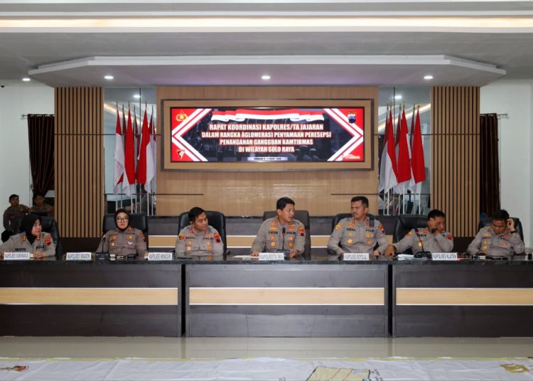 Kapolres Wonogiri Hadiri Rakor Pengamanan Mudik Lebaran di Polresta Surakarta