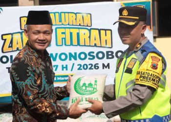 Polres Wonosobo Salurkan 1,5 Ton Beras Zakat Fitrah kepada Mustahik Jelang Lebaran