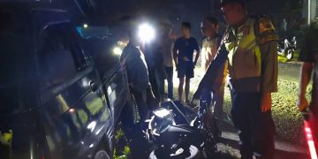 Diduga Salah Manuver di Jalan Gelap, Tabrakan Depan di Purwantoro Lukai Pengendara Motor
