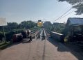 Jembatan Ambrol di Desa Glonggong Madiun Dibangun Darurat, Warga Harap Segera Ada Jembatan Permanen