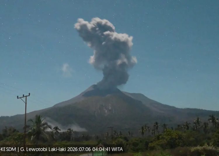 Gunung Lewotobi Laki-Laki Kembali Erupsi, PVMBG Larang Aktivitas dalam Radius 5 Kilometer