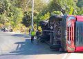 Truk Terguling di Jalur Jatisrono-Wonogiri, Diduga Tak Kuat Menanjak karena Muatan Berlebih