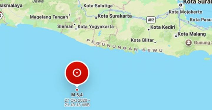 Gempa Magnitudo 5,4 Guncang Barat Daya Gunungkidul, BMKG Pastikan Tak Berpotensi Tsunami