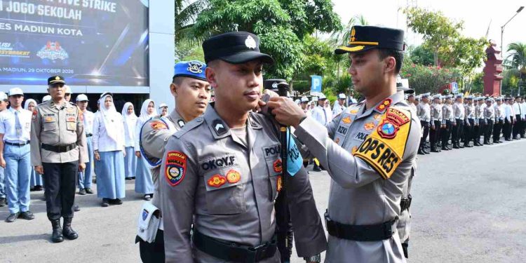 Polres Madiun Kota Gelar Apel Satgas Polisi Jogo Sekolah, Perkuat Pencegahan Kenakalan Remaja