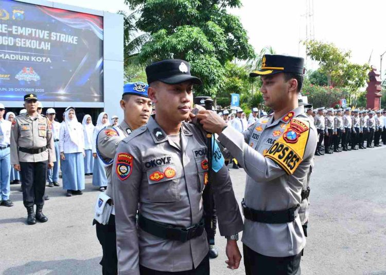 Polres Madiun Kota Gelar Apel Satgas Polisi Jogo Sekolah, Perkuat Pencegahan Kenakalan Remaja
